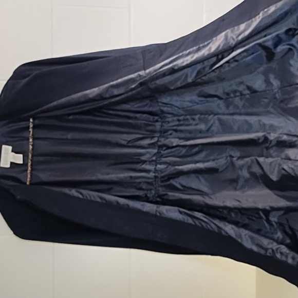 Lands End Navy Shirt Waist Covered Button Placket Wool Fully Lined Dress Pockets - Picture 11 of 16